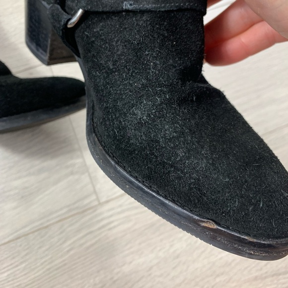 ALL SAINTS BLACK SUEDE ANKLE BOOTIES - Picture 12 of 16
